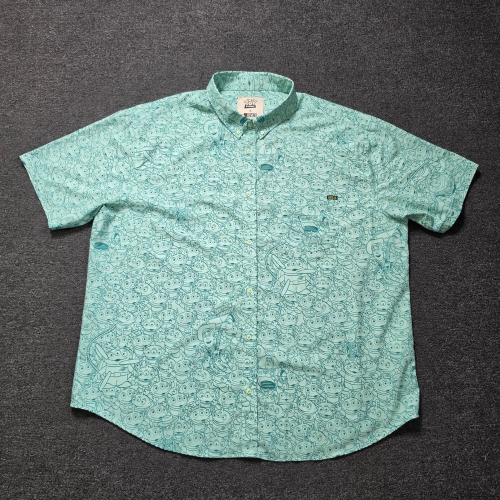 RSVLTS Toy Story Shirt Green Mens 3XL KUNUFLEX Alien Claw Machine Short Sleeve